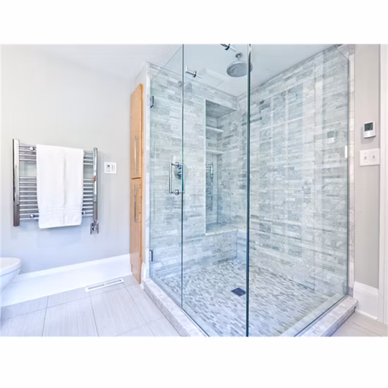 Aluminium Safety Tempered Glass Slim Frame Grill Design Partition Wall Bathroom Shower Door Sliding Door